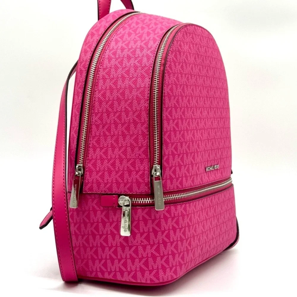 Michael Kors Medium Rhea Zip Backpack - Dragonfruit